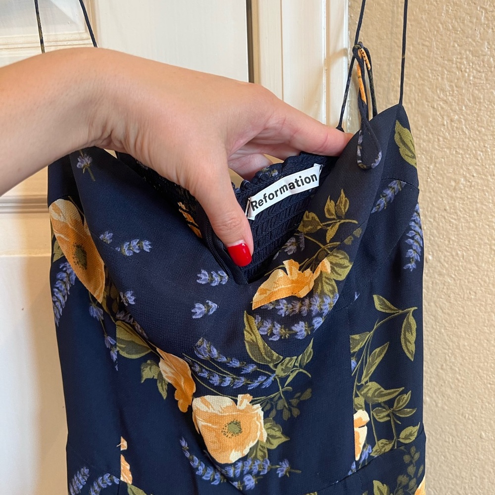 ❤️Reformation Navy Floral Midi Dress. Perfect condition. - Picture 6 of 7
